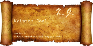 Kriston Joel névjegykártya